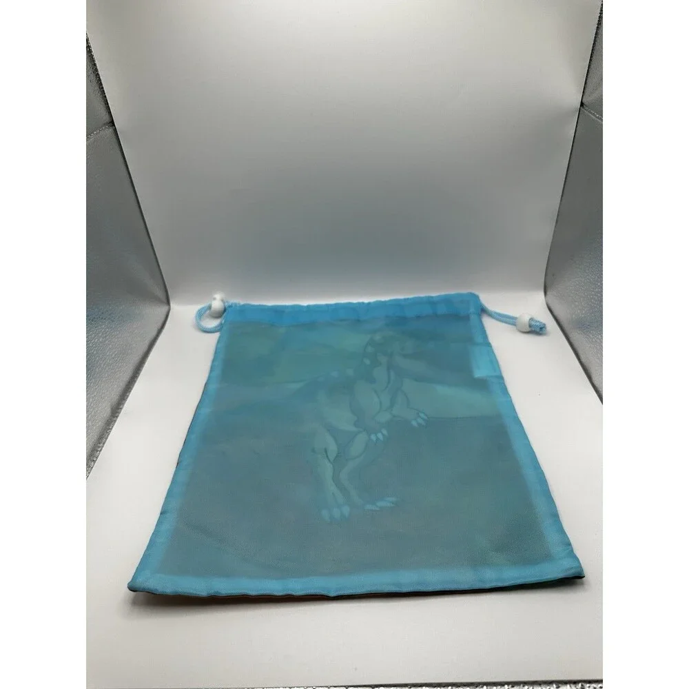 Tyrannosaurus Dinosaur Drawstring Bag – Blue Watercolor T-Rex Design